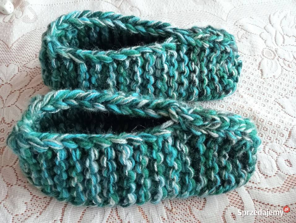 Grube kapcie z włóczki 4044 Złotów