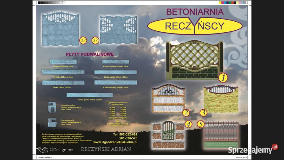 Ogrodzenie betonowe ogrodzenia przęsła Dwikozy