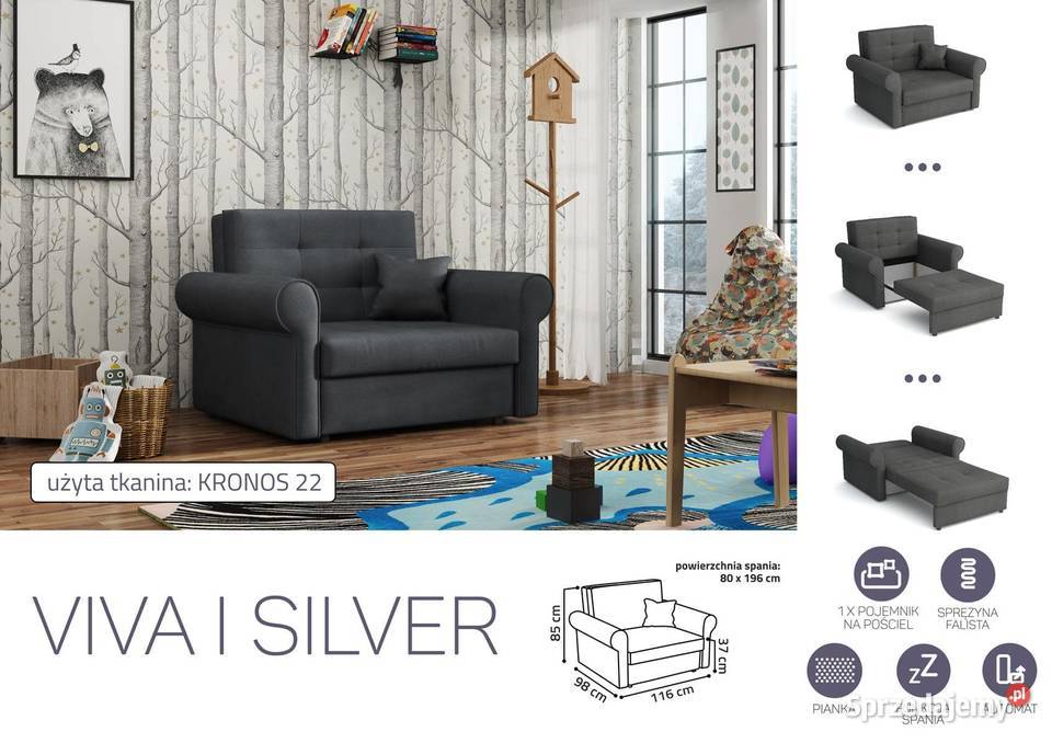 Sofa Viva 1 Silver Darmowa dostawa 85cm Wieruszów