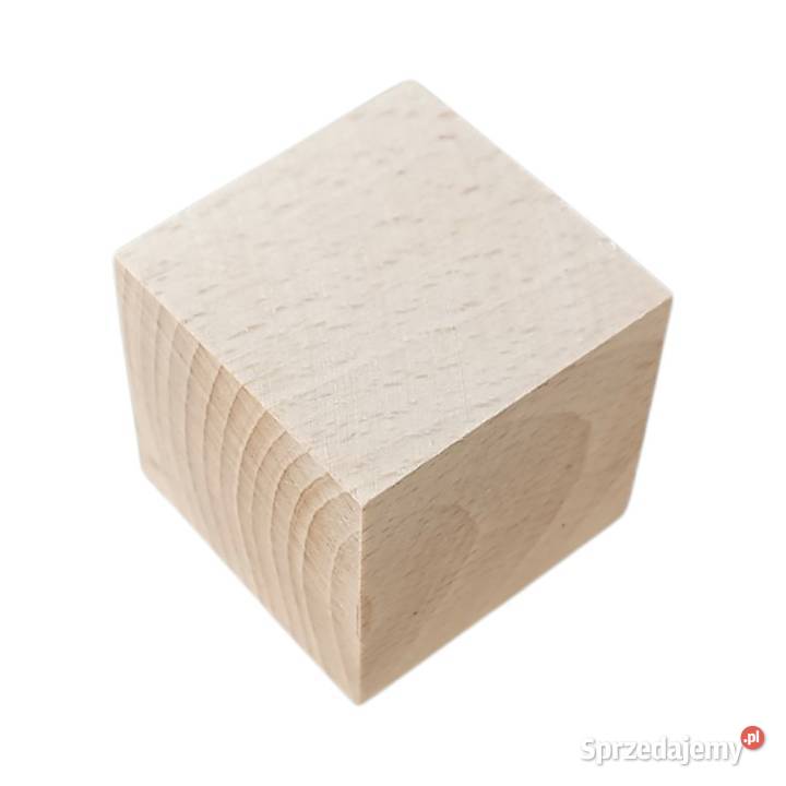 Kostka klocek drewniany 40x40x40mm decoupage Skawica