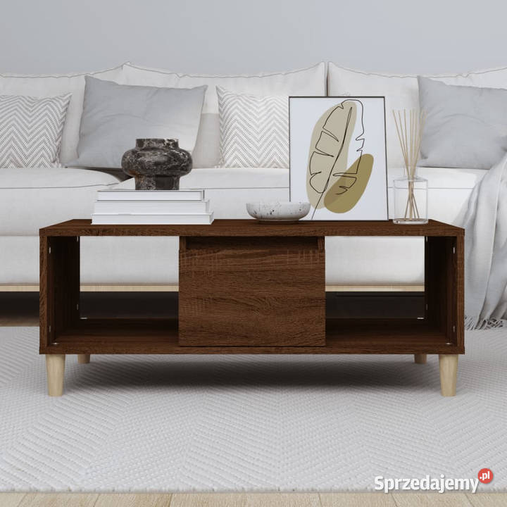 Stolik kawowy brązowy dąb 90x50x365 WM821067 Warszawa sprzedam