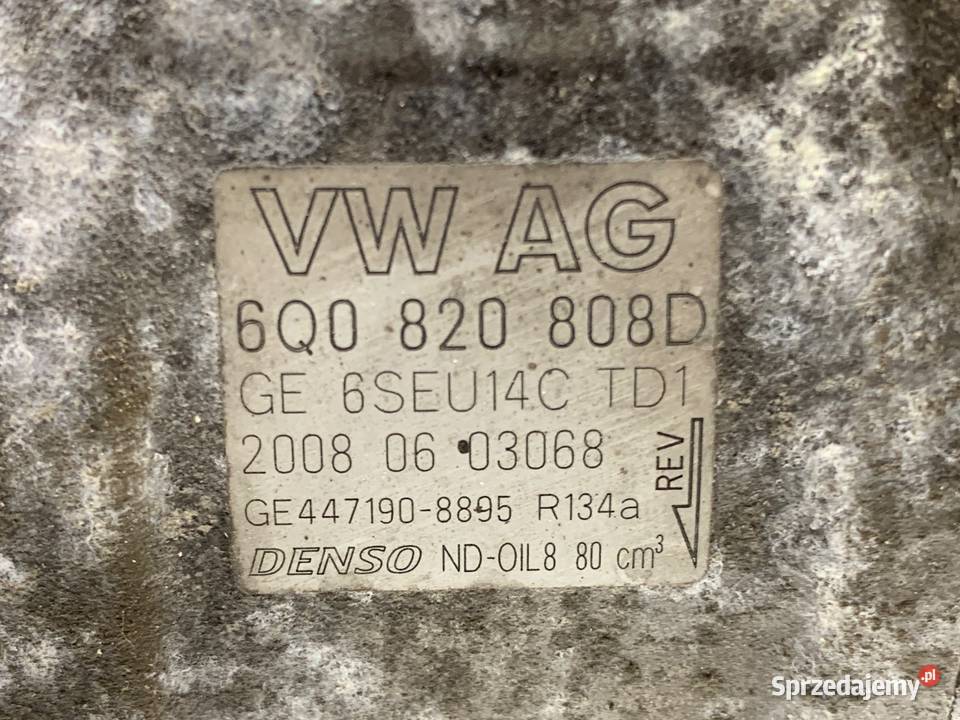 SPRĘŻARKA KLIMATYZACJI SKODA ROOMSTER 6Q0820808D Kompresory klimatyzacji