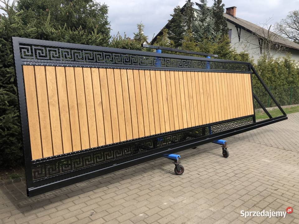 Brama wjazdowa przesuwna drewno metal kuta przesuwna sprzedam