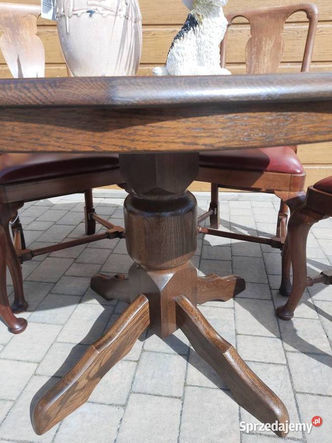 piękny dębowy stół blat 108 108cm Mielnica Duża