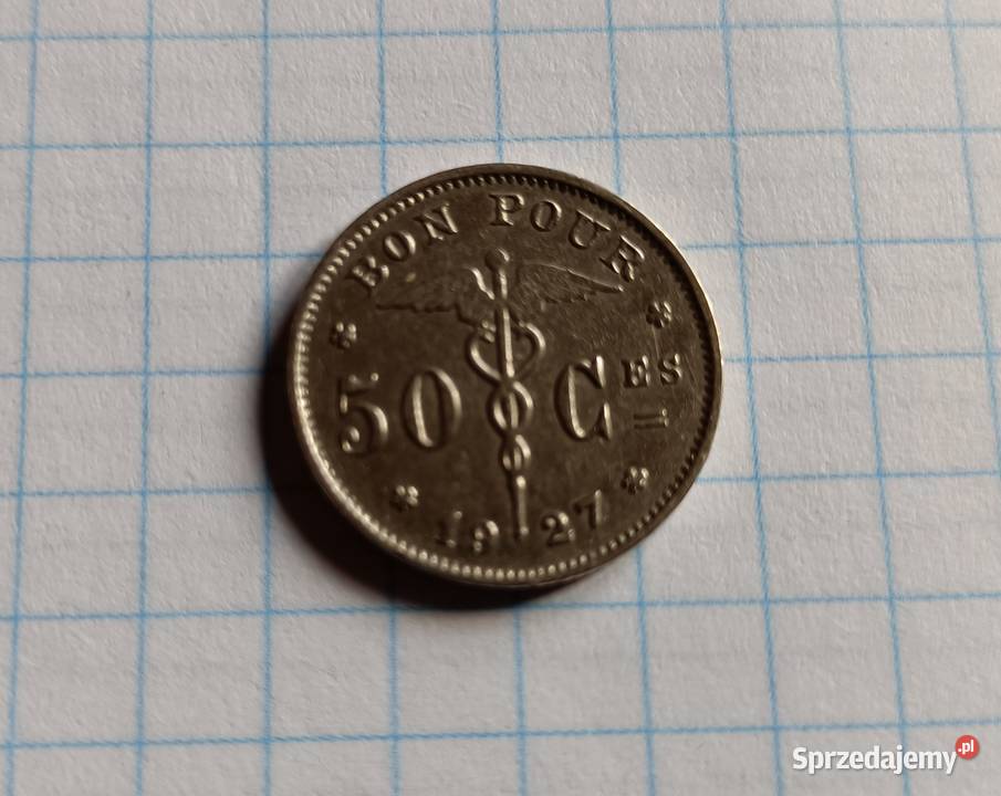 50 CENTIMES CENTYMÓW 1927 BELGIA Piszczac