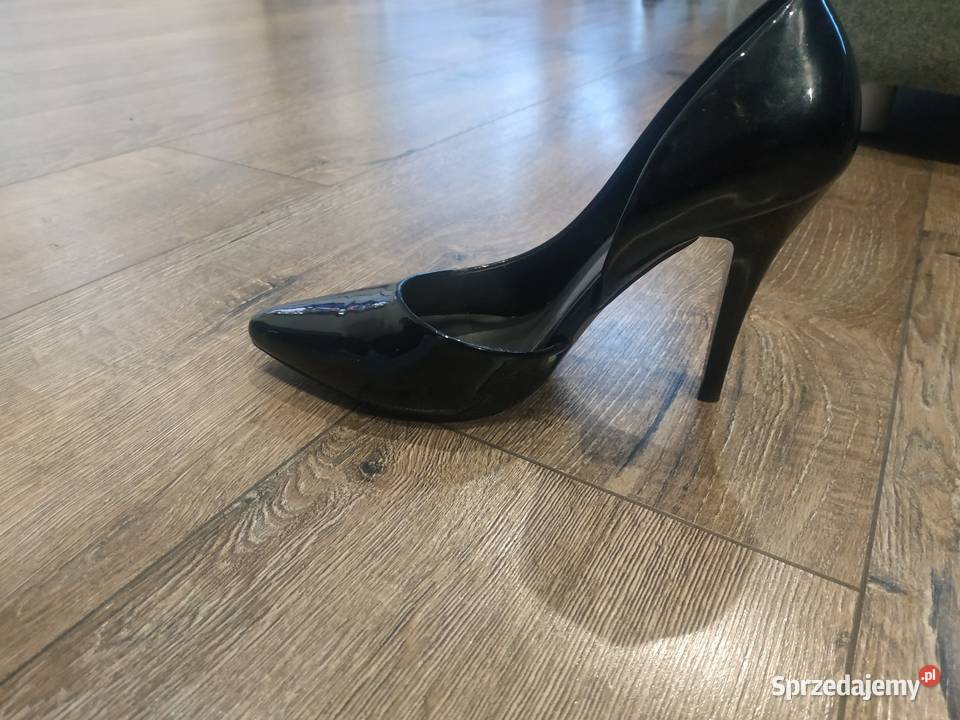 Szpilki czarne eleganckie czółenka lakierowane czarny dolnośląskie Bolesławiec sprzedam