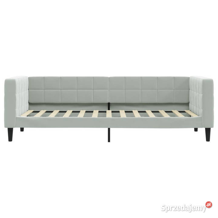 Sofa rozsuwana z szufladami jasnoszara aksamit Warszawa