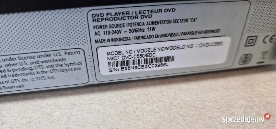 Odtwarzacz DVD Samsung DVDC550 CD player Międzychód