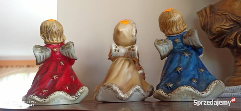 Figurka GOEBEL Anioł z mufką Weihnacht W Germany Porcelana i szkło Gdańsk
