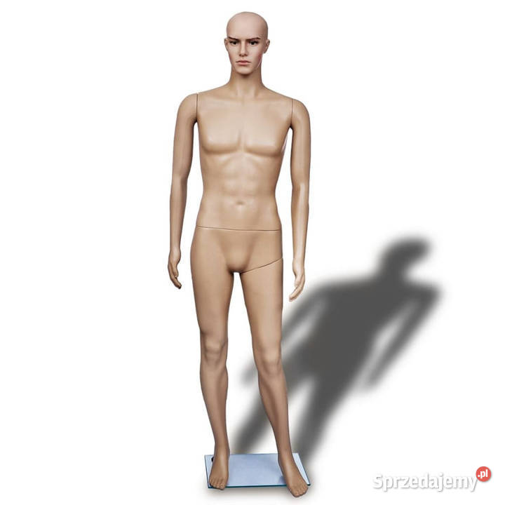 MANEKIN MĘSKI BEŻOWY 187 SZKLANA PODSTAWA