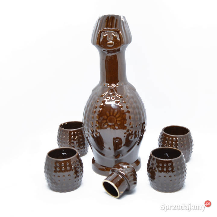 Ceramiczna karafka i kieliszki Bolesławiec Warszawa sprzedam