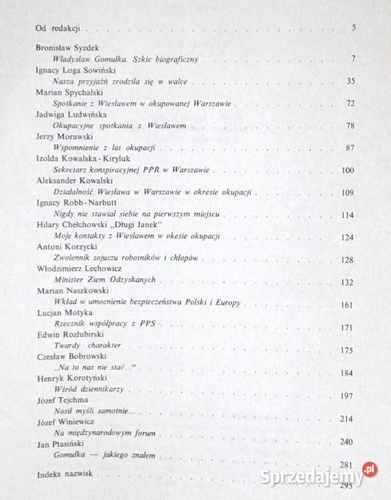 Władysław Gomułka we wspomnieniach Red B Syzdka Chełm sprzedam