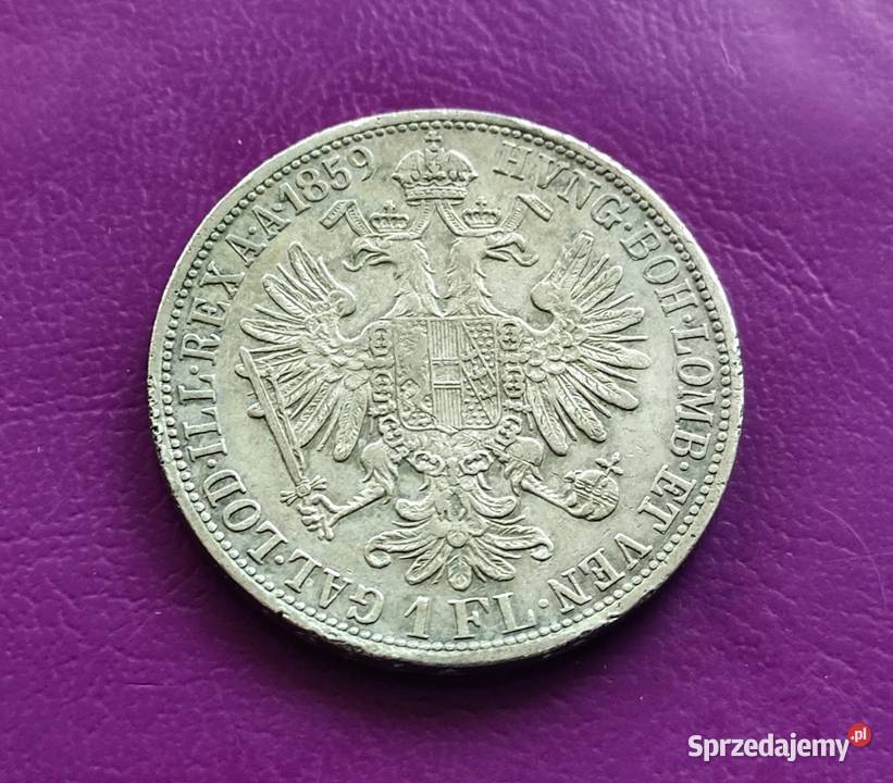 Moneta 1 FLOREN 1859 A AUSTRIA Srebro Rzadkość Pruszków sprzedam