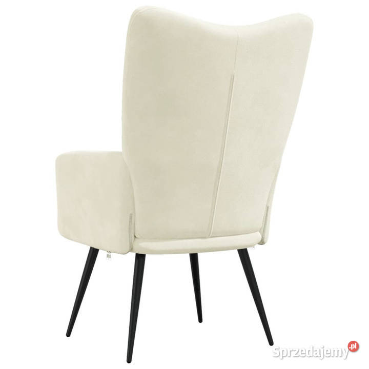Fotel kremowy tapicerowany aksamitem WM328082 Warszawa sprzedam