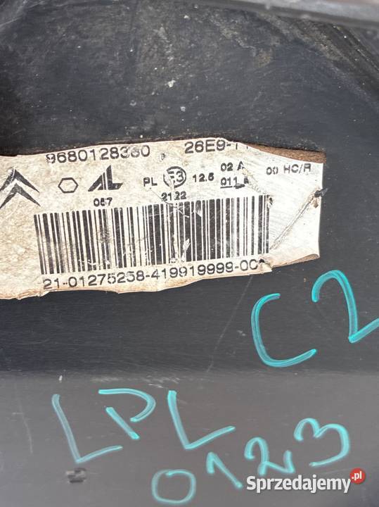 Citroen C2 968012830 LAMPA PRZÓD PRZEDNIA LEWA wielkopolskie Słowikowo
