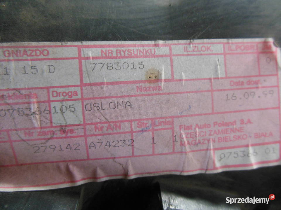 Osłona koła pasowego wnęki koła Fiat Punto 1993 osobowe