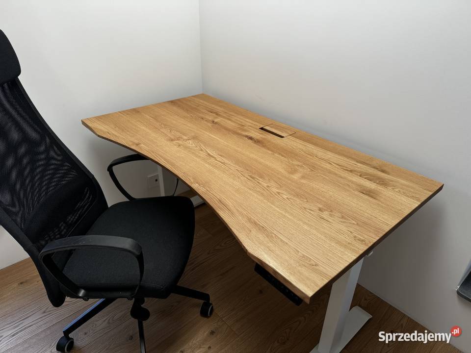 Biurko elektryczne z blatem dębowym śląskie Złochowice