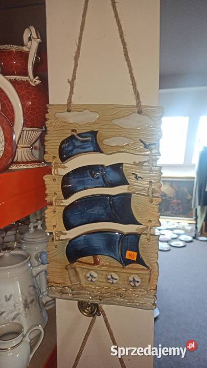 Kafel ceramiczny Żaglowiec Ręcznie malowany 4 Porcelana i szkło Gdańsk