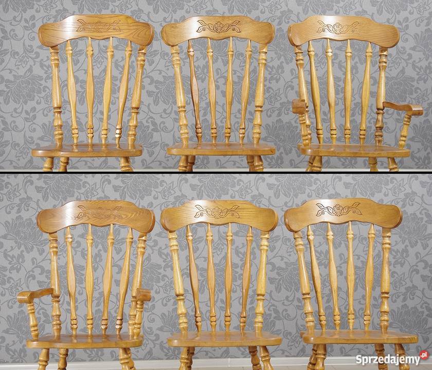 Krzesła w amerykańskim stylu 6 komplet 4768 Meble opolskie Nysa