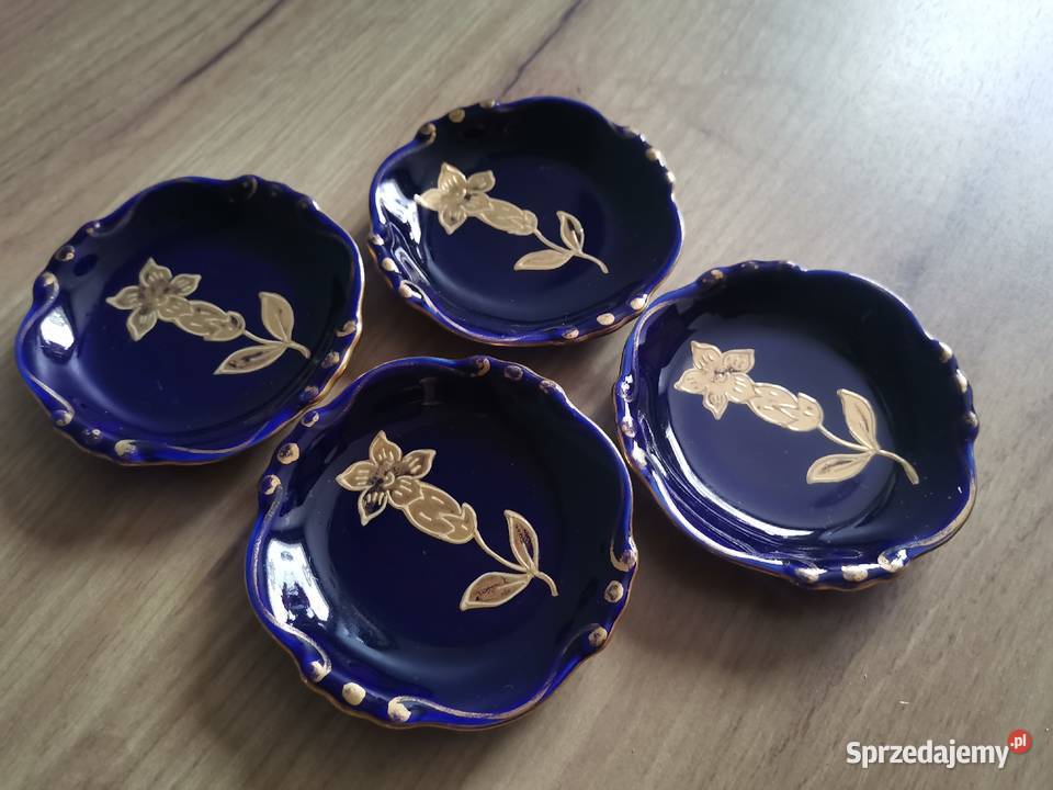 Stara kobaltowa porcelana Ilmenau 4 złocone Siemianowice Śląskie