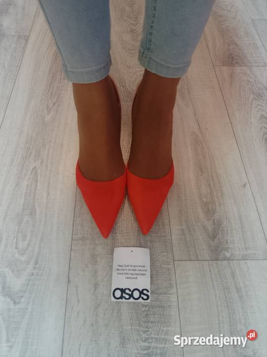 42 ASOS Pomarańczowo bordowe czółenka z odkrytą małopolskie Kraków