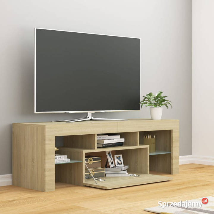 Szafka pod TV z oświetleniem LED dąb sonoma Warszawa