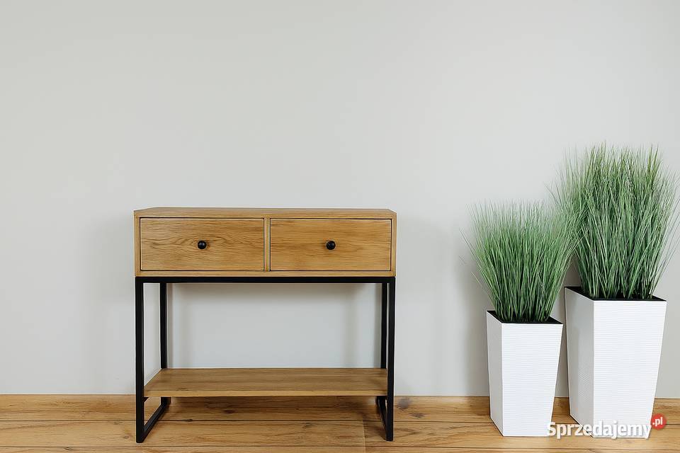 Konsola LOFT z Szufladami 100 Lite Drewno Dębowe 35cm Dom i Ogród