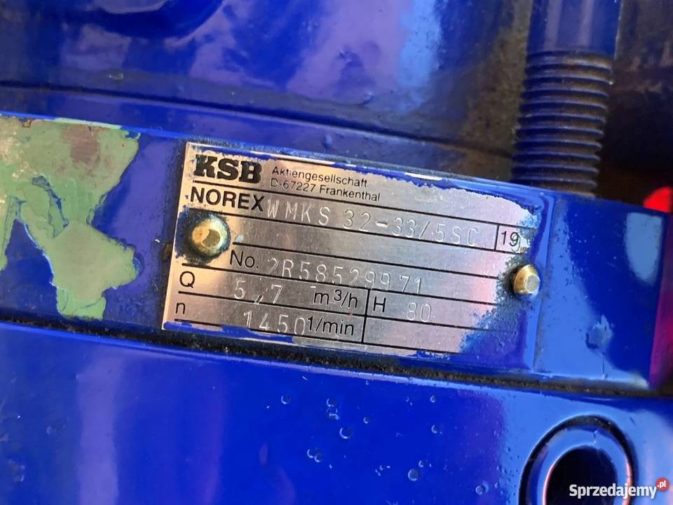 Samozasysająca Pompa KSB Norex TYP WMKS 32335SC Nowy Tomyśl