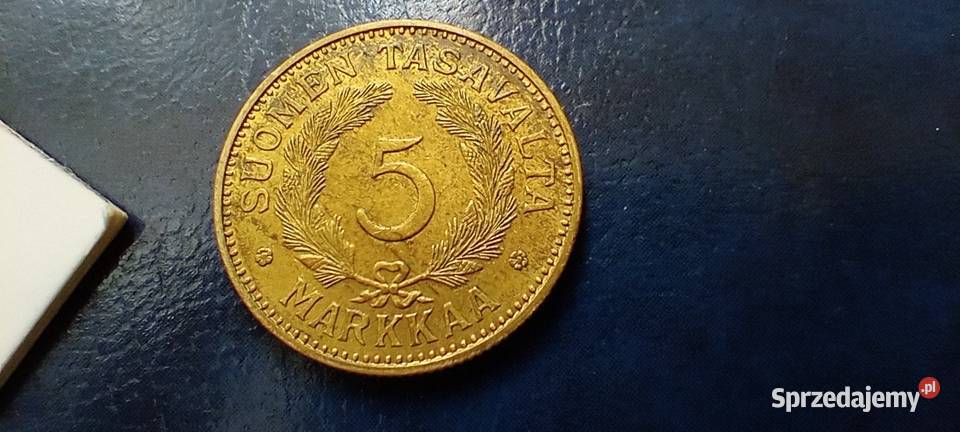 Stare monety 5 marek 1942 Finlandia Numizmatyka Lesko sprzedam