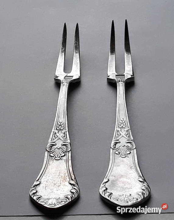 Posrebrzane widelce serwingowe do wędlin mięs 2 Dąbrowa Górnicza sprzedam