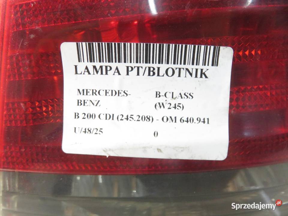 LAMPA PRAWA TYLNA MERCEDESBENZ BCLASS W245 Lampy tylne