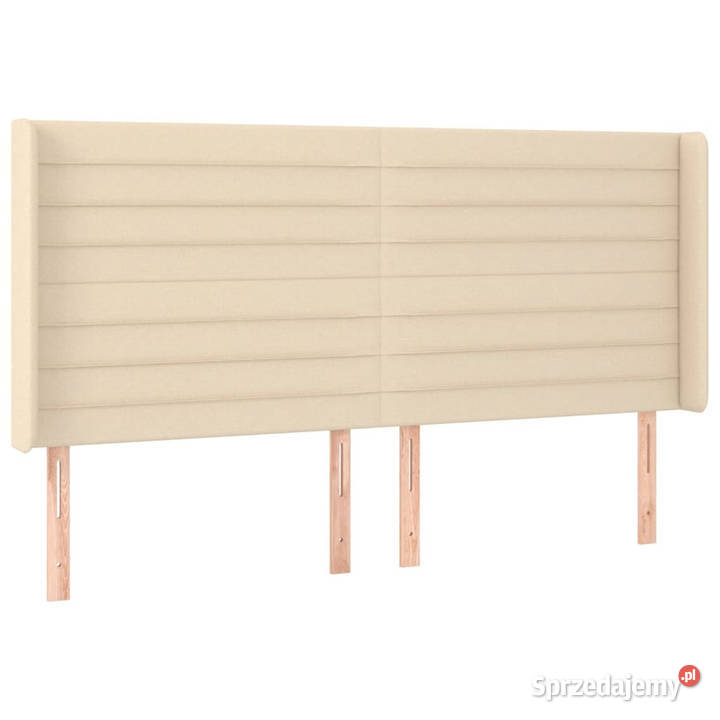 Zagłówek do łóżka z LED kremowy 163x16x118128
