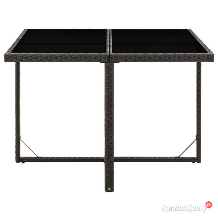 Stół ogrodowy czarny 109x107x74 polirattan i