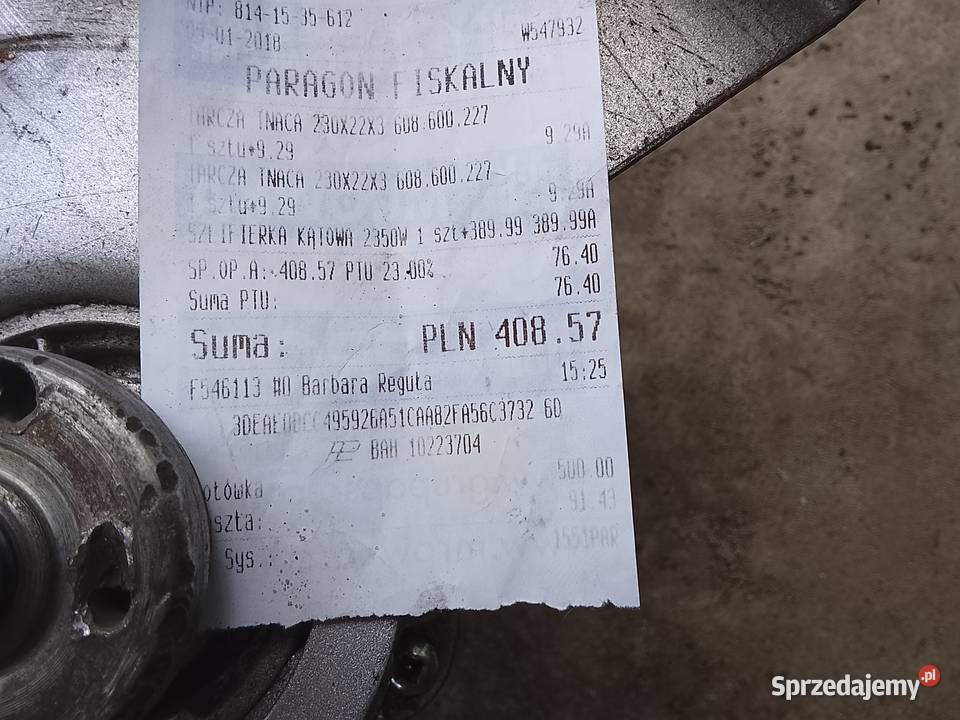 Szlifierka kątowa duża uszkodzona Kolbuszowa sprzedam