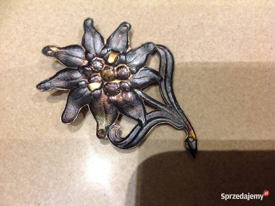 Emblemat Stalowy na Czapkę Edelweiss Gebirgsjger lubuskie Nowa Sól