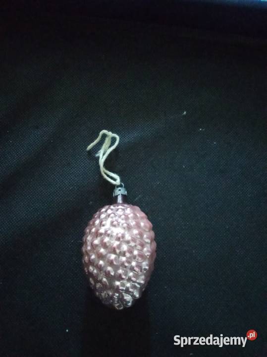 Duża różowa szyszka na choinkę PRL Warszawa