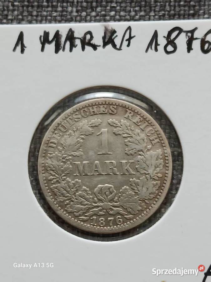 1 Marka Prusy 1876 r men A Numizmatyka Konin sprzedam