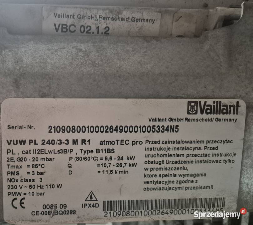 Płyta główna Kocioł piec Vaillant atmoTec pro Szczecin