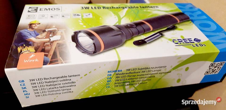Latarka ładowalna 3W cree led Emos nowa