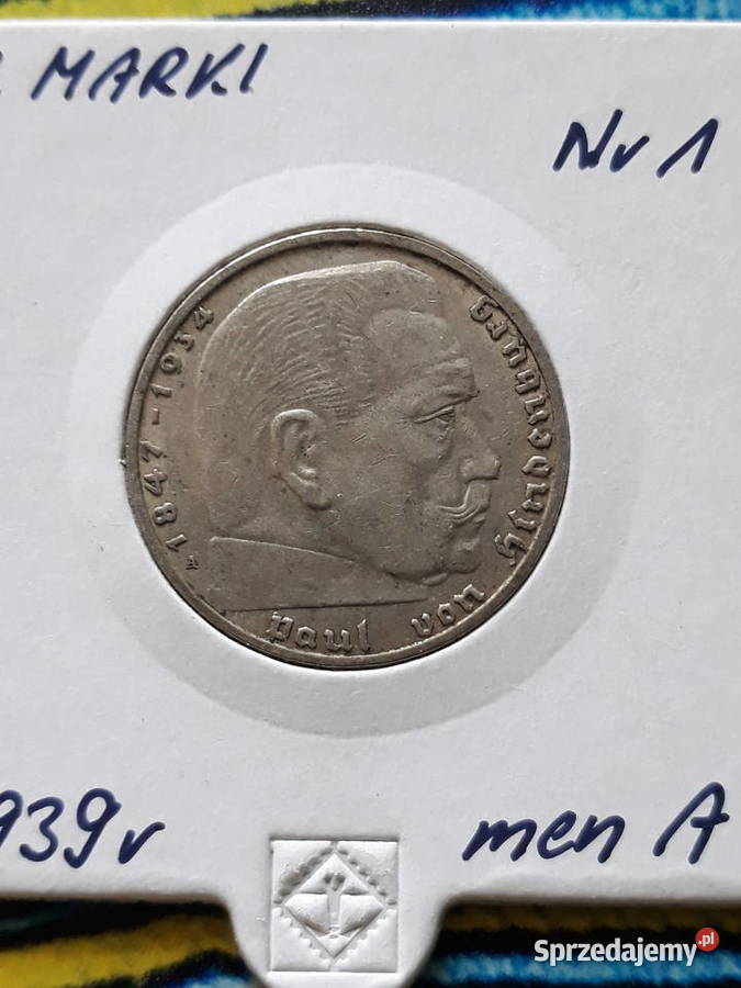 2 Marki Paul von Hindenburg 1939 r men A 1 Numizmatyka Konin