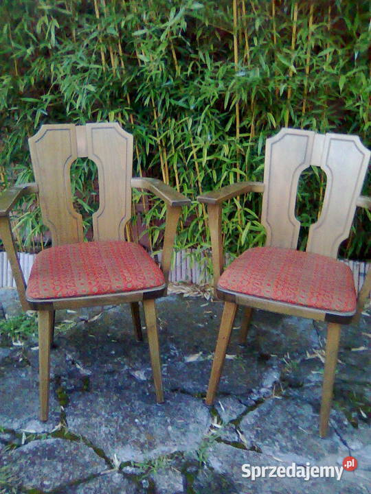 Komplet 2 krzeseł, foteli tapicerowanych z podłokietnikami