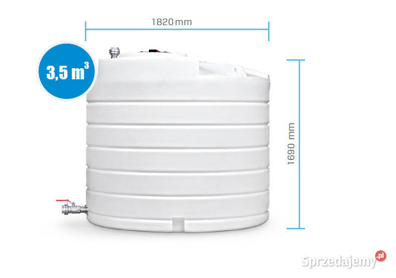 ZBIORNIK NAZIEMNY NA WODĘ PITNĄ 3500L z ATESTEM Poznań