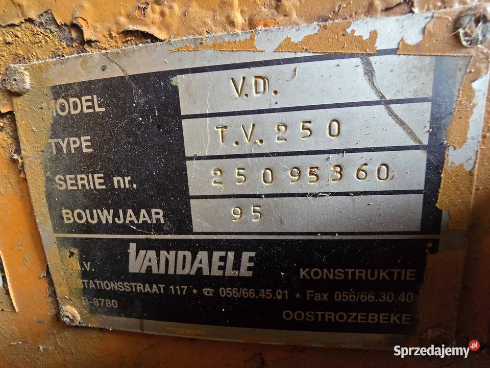 Rębak Vandaele TV 250 łódzkie Piaski