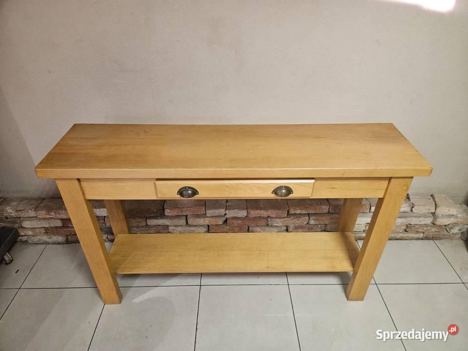 Piękna KONSOLA lity DĄB blat 4 Konsole Meble Pszczyna