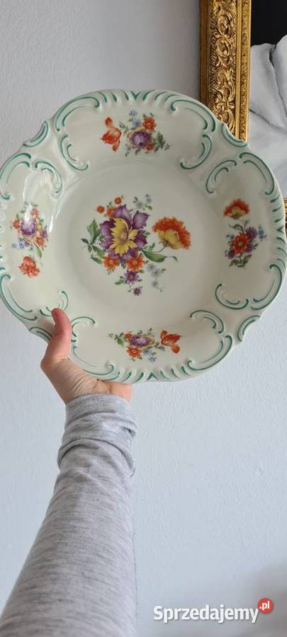 Stara porcelanowa Patera w kwiaty Schumann Gorlice