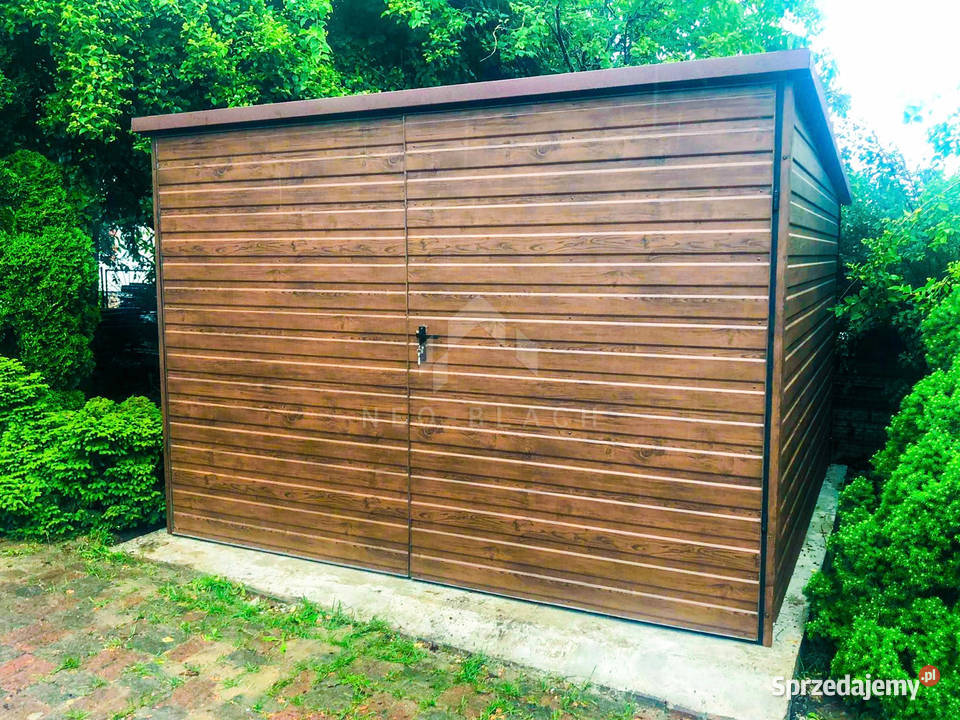 Garaż Blaszany 3x5m Brama Dwuskrzydłowa Jasny blacha Garaże i miejsca postojowe Piła sprzedam