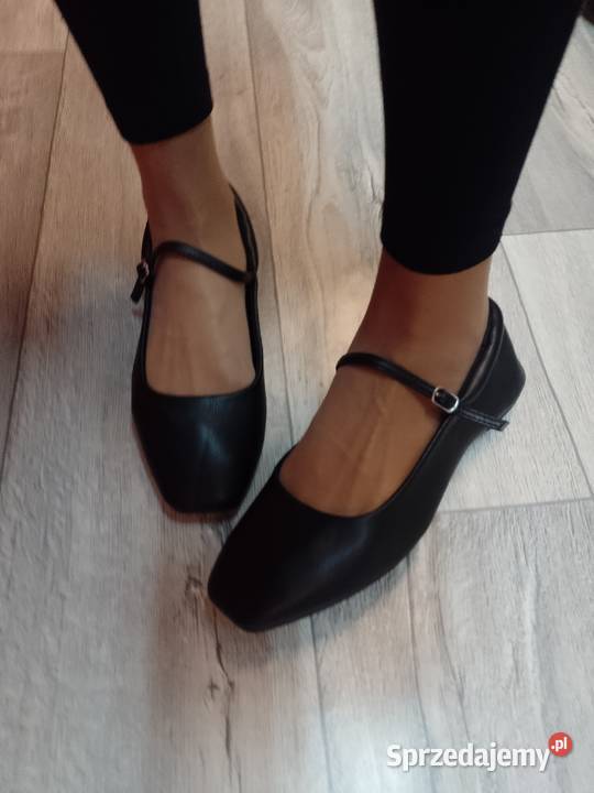 42 CZARNE baleriny wieczorowe z zapięciem NOWE skóra ekologiczna Kraków