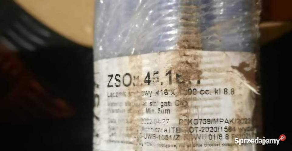 Łącznik śrubowy M16x1000 czarny kl 88 10 mazowieckie Radziejowice