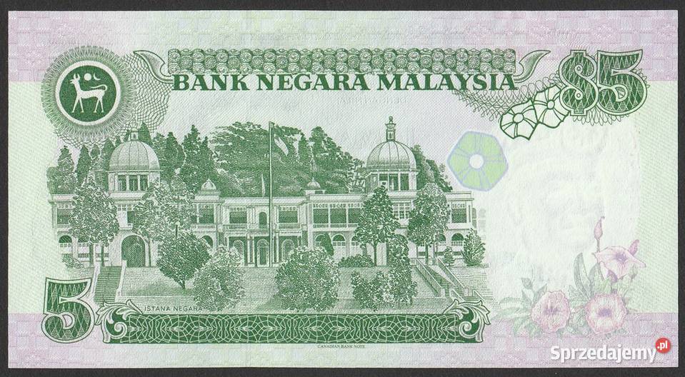 Malezja 5 ringgit 1995 stan bankowy UNC Łódź sprzedam