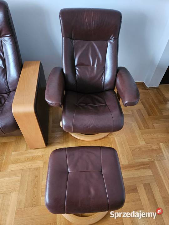 Piękny komplet wypoczynkowy skórzany na Sandomierz